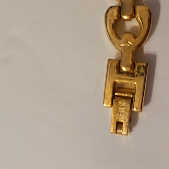 Rhinestone & Goldtone Link 6.5" Bracelet - Picture 9 of 9